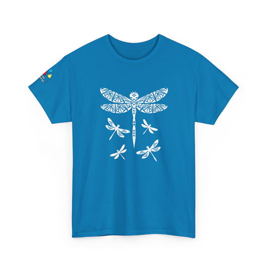 Native Dragonfly in White Gildan Unisex Tee