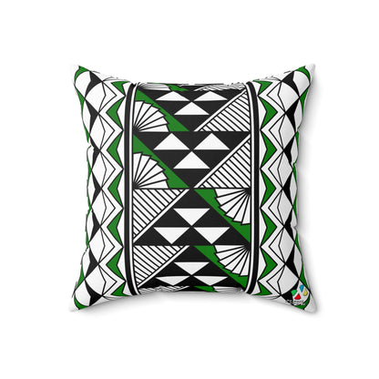 Sun and Rain in Green Spun Polyester Square Pillow