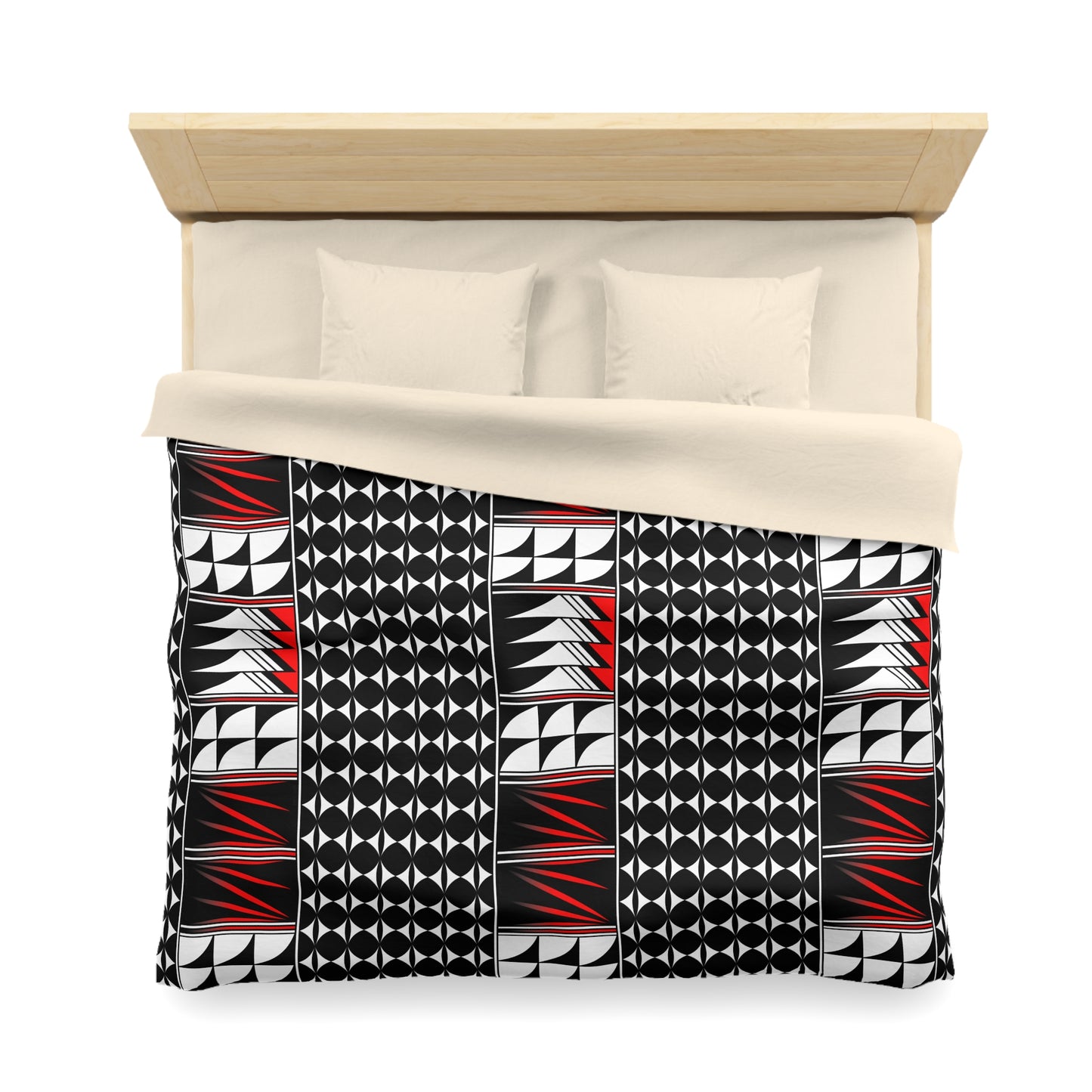 Blessed Feathers in Red Microfiber Duvet Cover