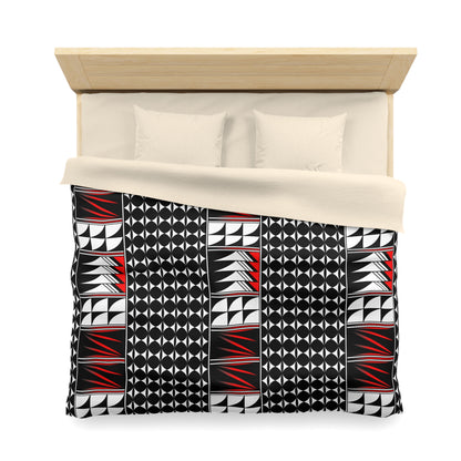 Blessed Feathers in Red Microfiber Duvet Cover
