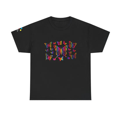 Metallic Rainbow Rain Butterflies Gildan Unisex Tee
