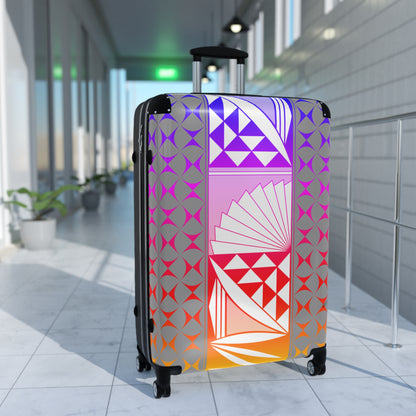 Rainbow Sunrise on Silver Suitcases