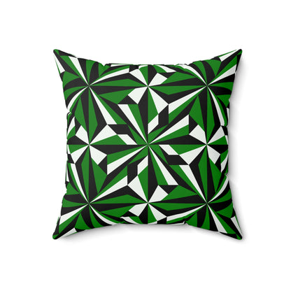 Desert Flowers in Green Square Pillow