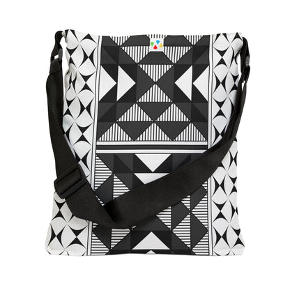 Charcoal Native Sacred Mountains Adjustable Tote Bag