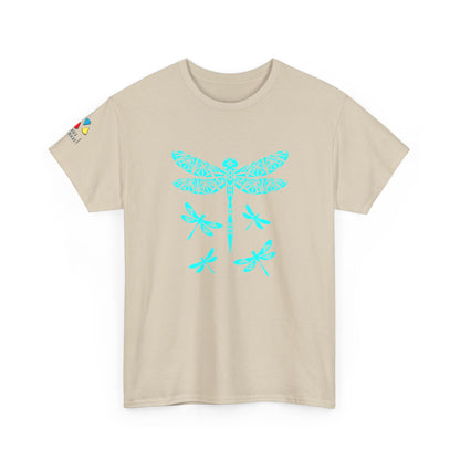 Native Dragonfly in Teal Gildan Unisex Tee
