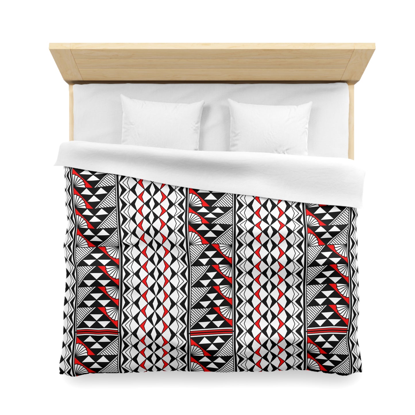 Sun and Rain in Red Microfiber Duvet Cover