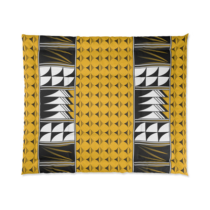 Southwest Feather Blessing on Yellow Comforter