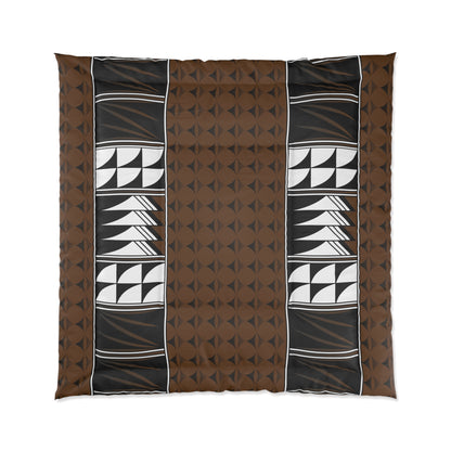 Southwest Feather Blessing on Dark Brown Comforter