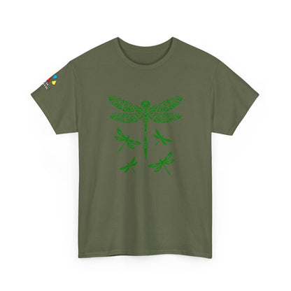 Native Dragonfly in Green Gildan Unisex Tee