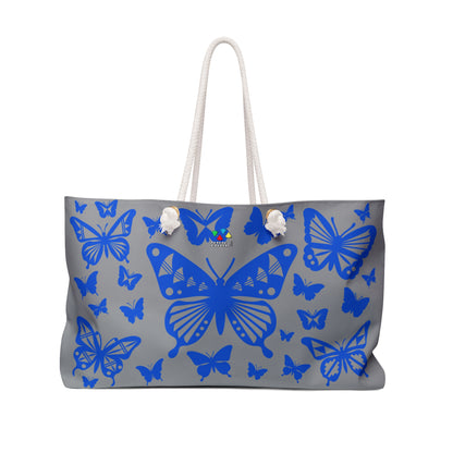 Blue Butterfly Burst Weekender Bag
