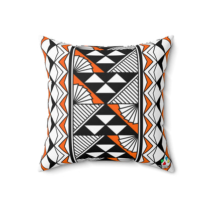 Sun and Rain in Orange Spun Polyester Square Pillow
