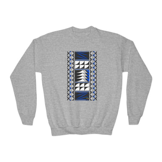 Feather Blessings in Blue Youth Crewneck Sweatshirt
