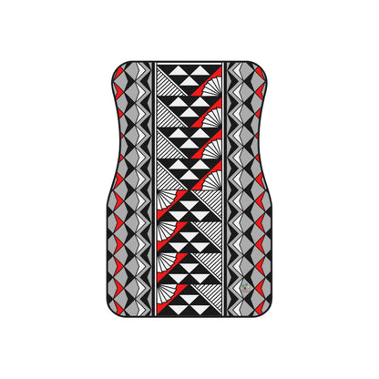 Sun and Rain in Red Car Mats (Set of 4)