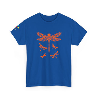 Native Dragonfly in Orange Gildan Unisex Tee
