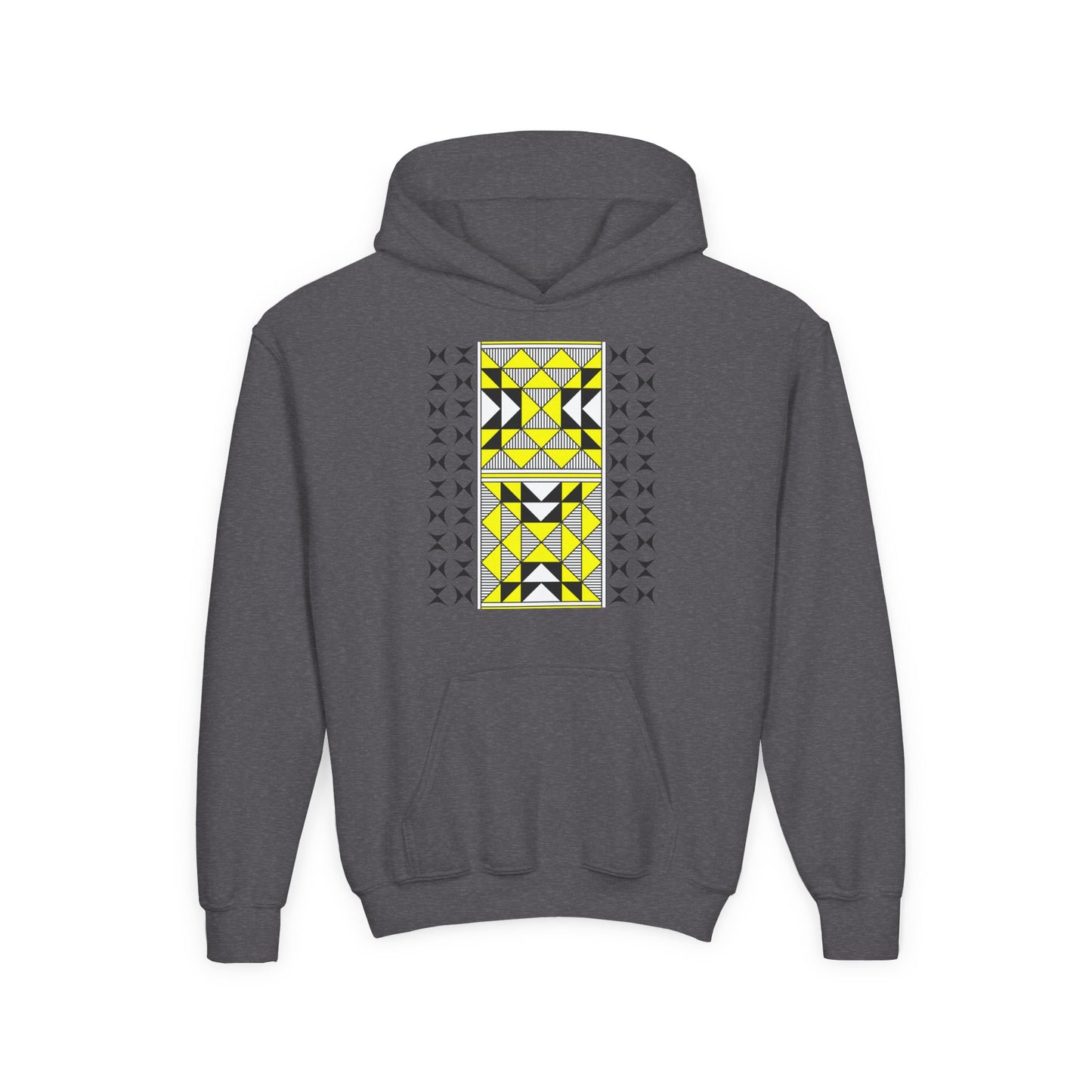 Sacred Mountains in Yellow Youth Heavy Blend Hooded Sweatshirt