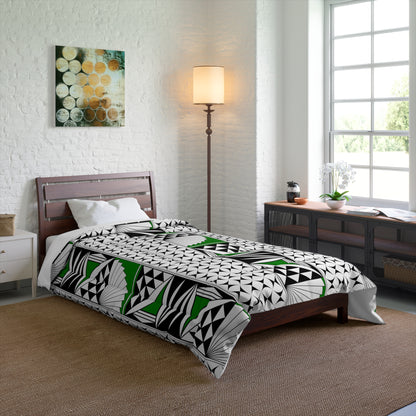 Southwest Sunrise in Green Comforter