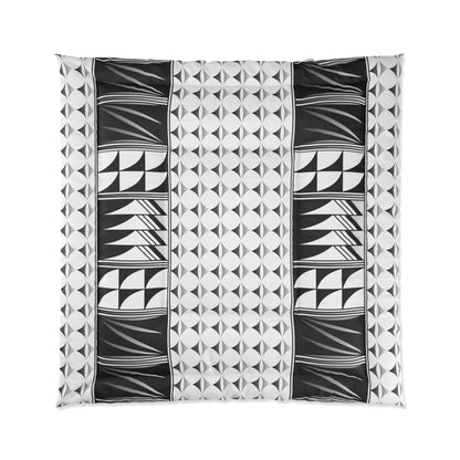 Southwest Feather Blessing on White Comforter