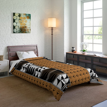 Southwest Feather Blessing on Light Brown Comforter