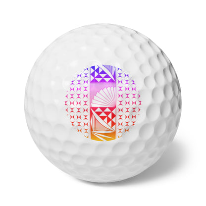Rainbow Sunrise Golf Balls, 6pcs