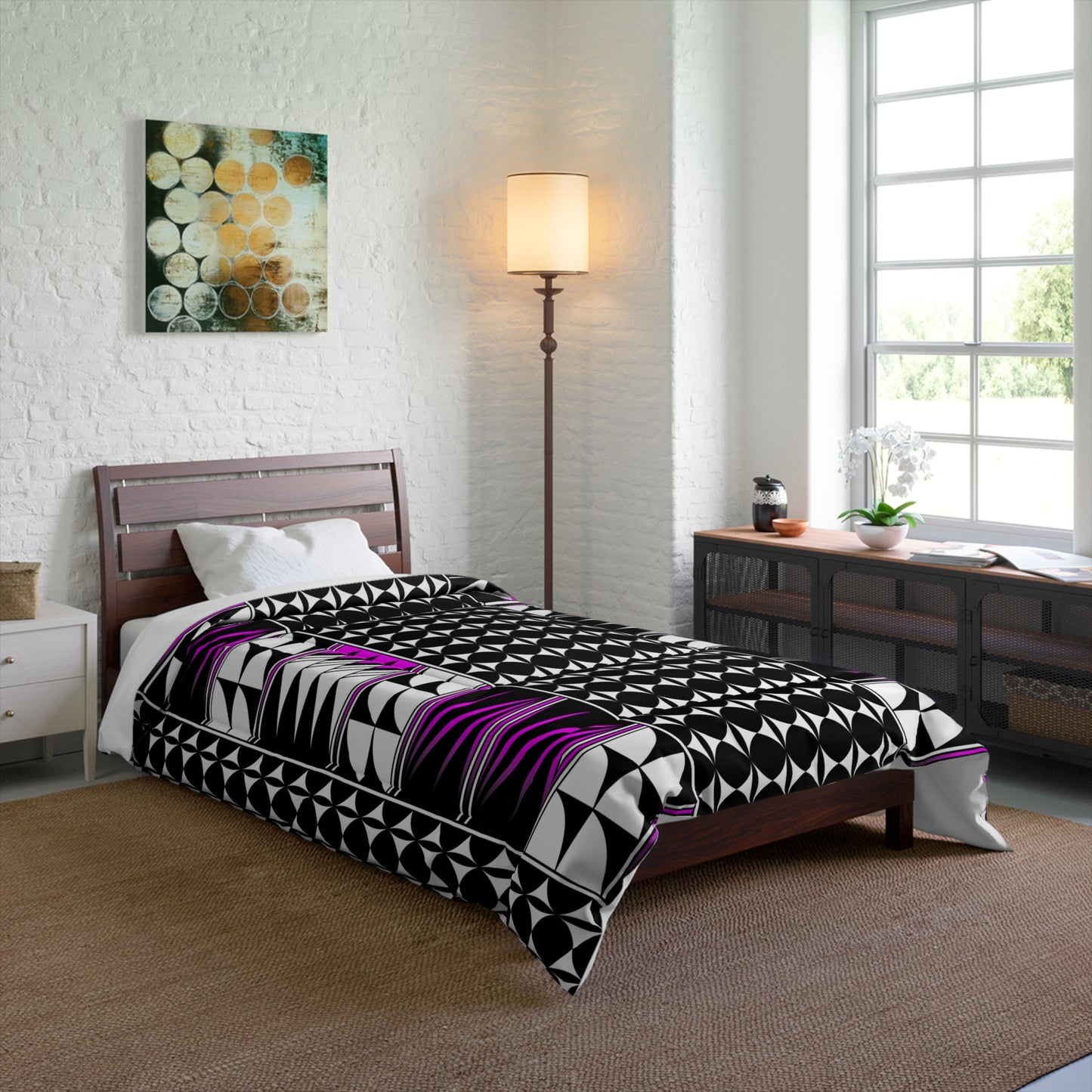 Southwest Feather Blessing in Pink Comforter