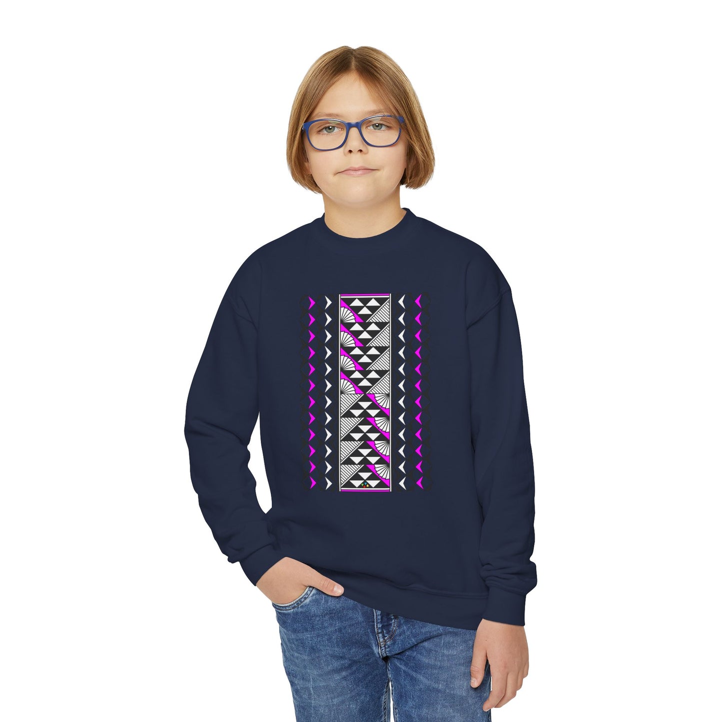 Rain and Sun in Pink Youth Crewneck Sweatshirt