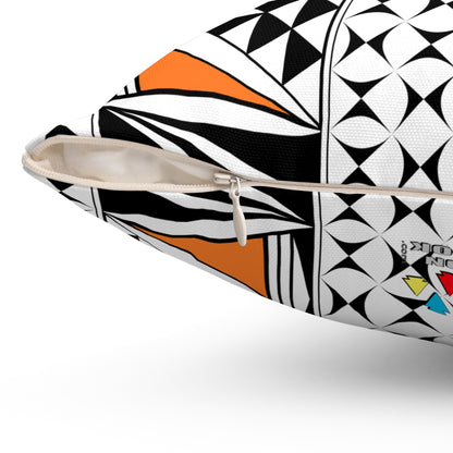 Southwest Sunrise in Orange Square Pillow