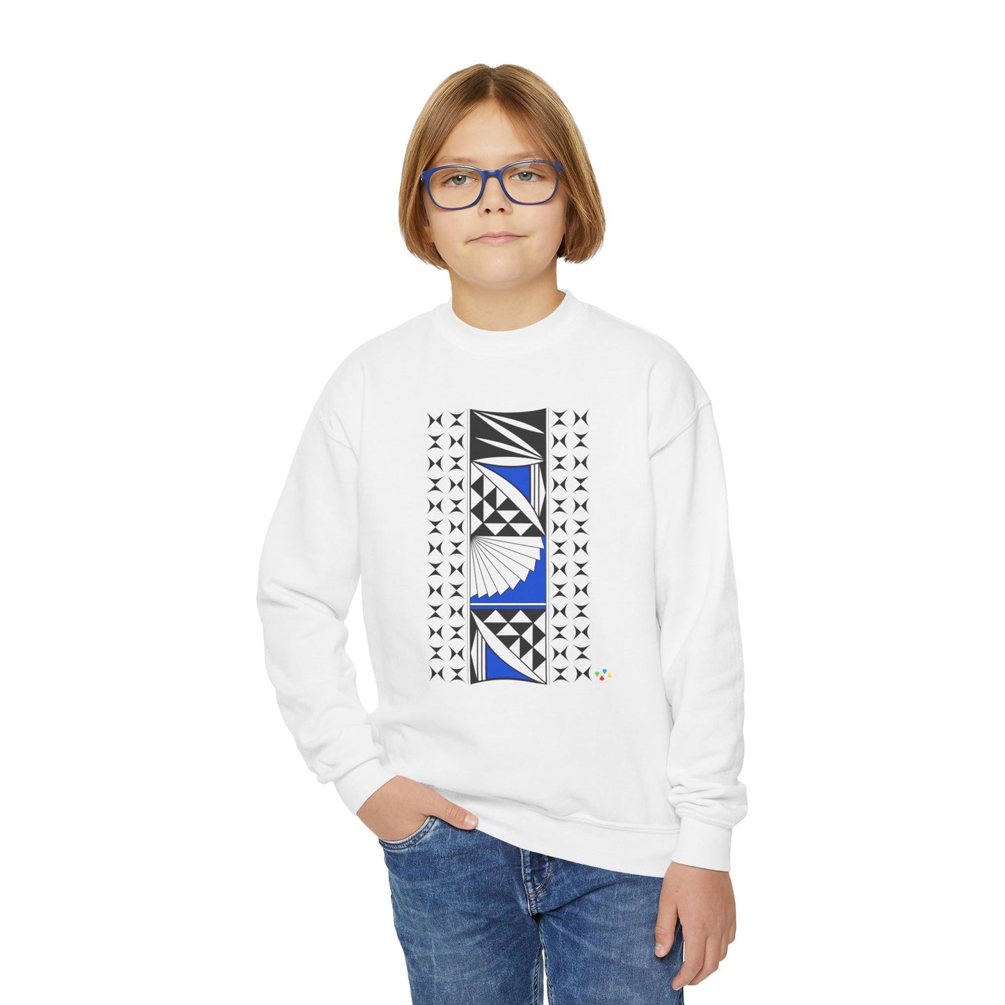 Southwest Sunrise in Blue Youth Crewneck Sweatshirt
