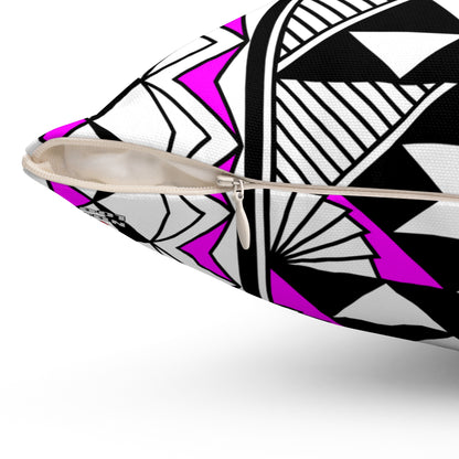 Sun and Rain in Pink Spun Polyester Square Pillow