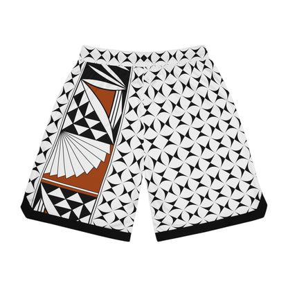 Southwest Sunrise in Rust Basketball Rib Shorts