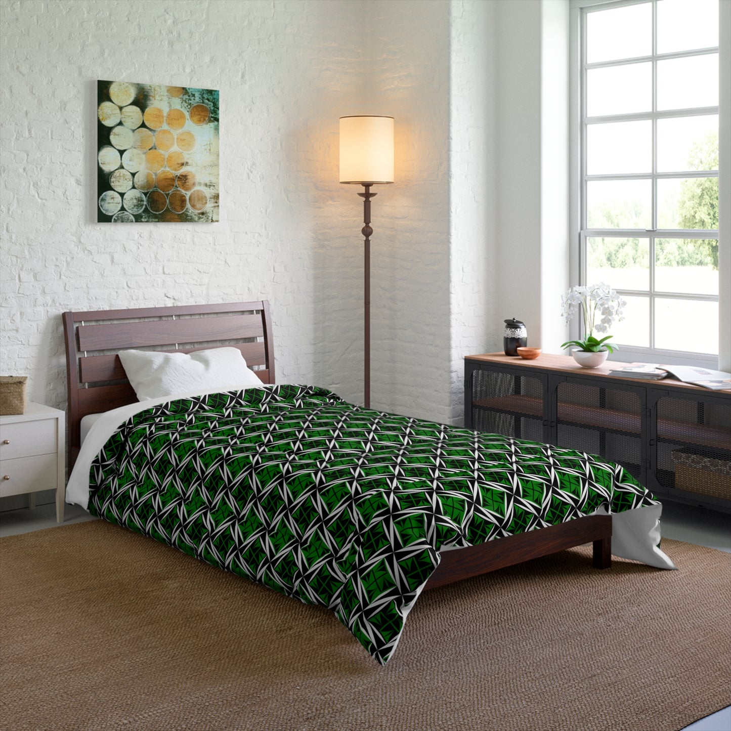 Sacred Winds in Green Comforter