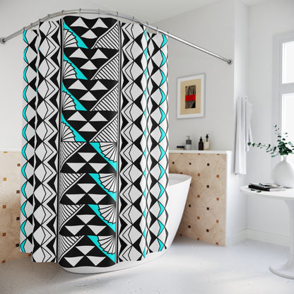 Turquoise Sun and Rain Shower Curtains