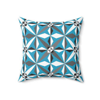 Morning Star in Turquoise Square Pillow