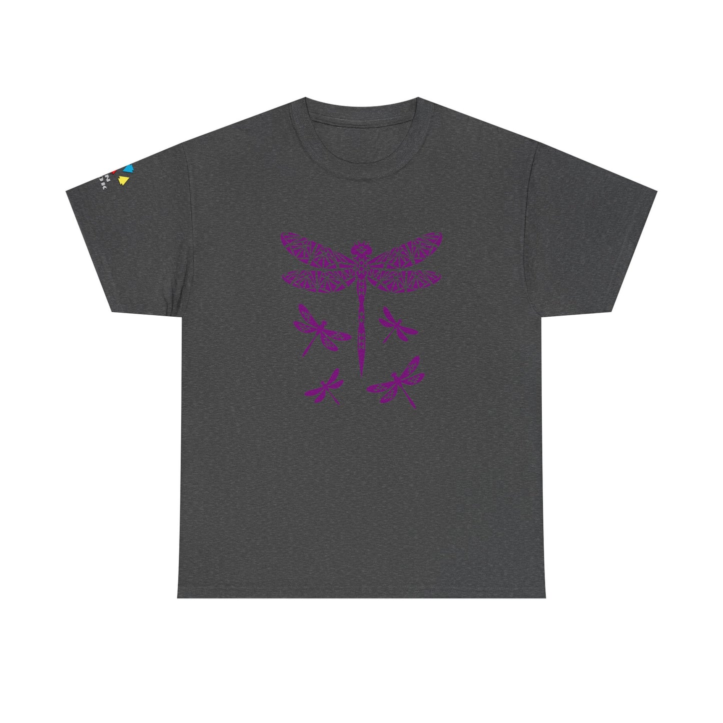 Native Dragonfly in Purple Gildan Unisex Tee