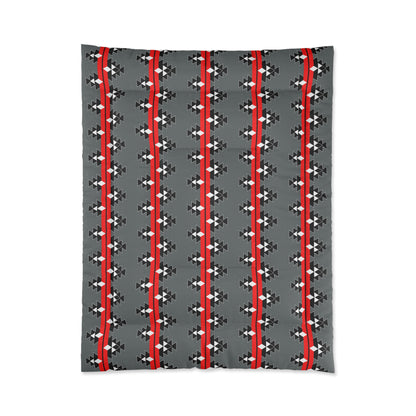 Native Stories on Gray Comforter