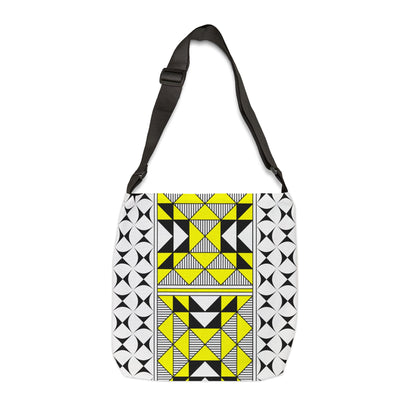 Yellow Native Sacred Mountains Adjustable Tote Bag