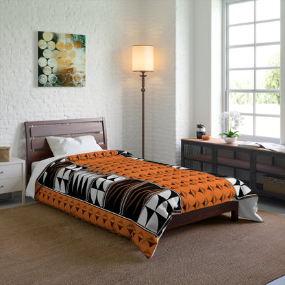 Southwest Feather Blessing on Light Orange Comforter