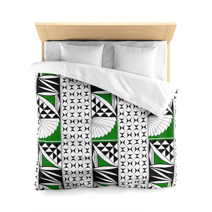 Southwest Sunrise in Green Microfiber Duvet Cover