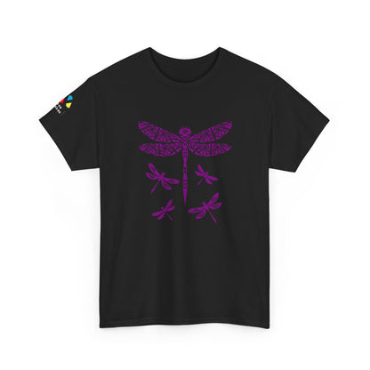 Native Dragonfly in Purple Gildan Unisex Tee