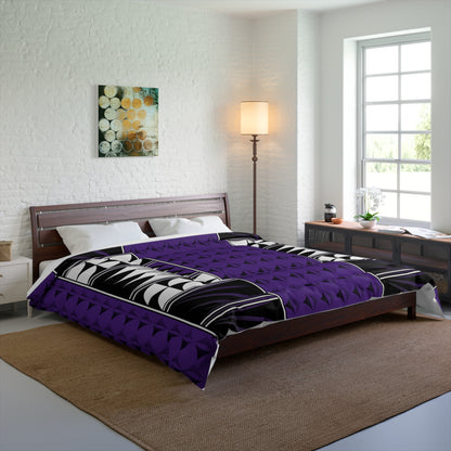 Southwest Feather Blessing on Purple Comforter