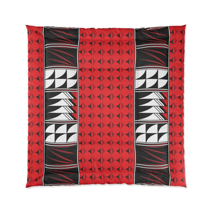 Southwest Feather Blessing on Red Comforter