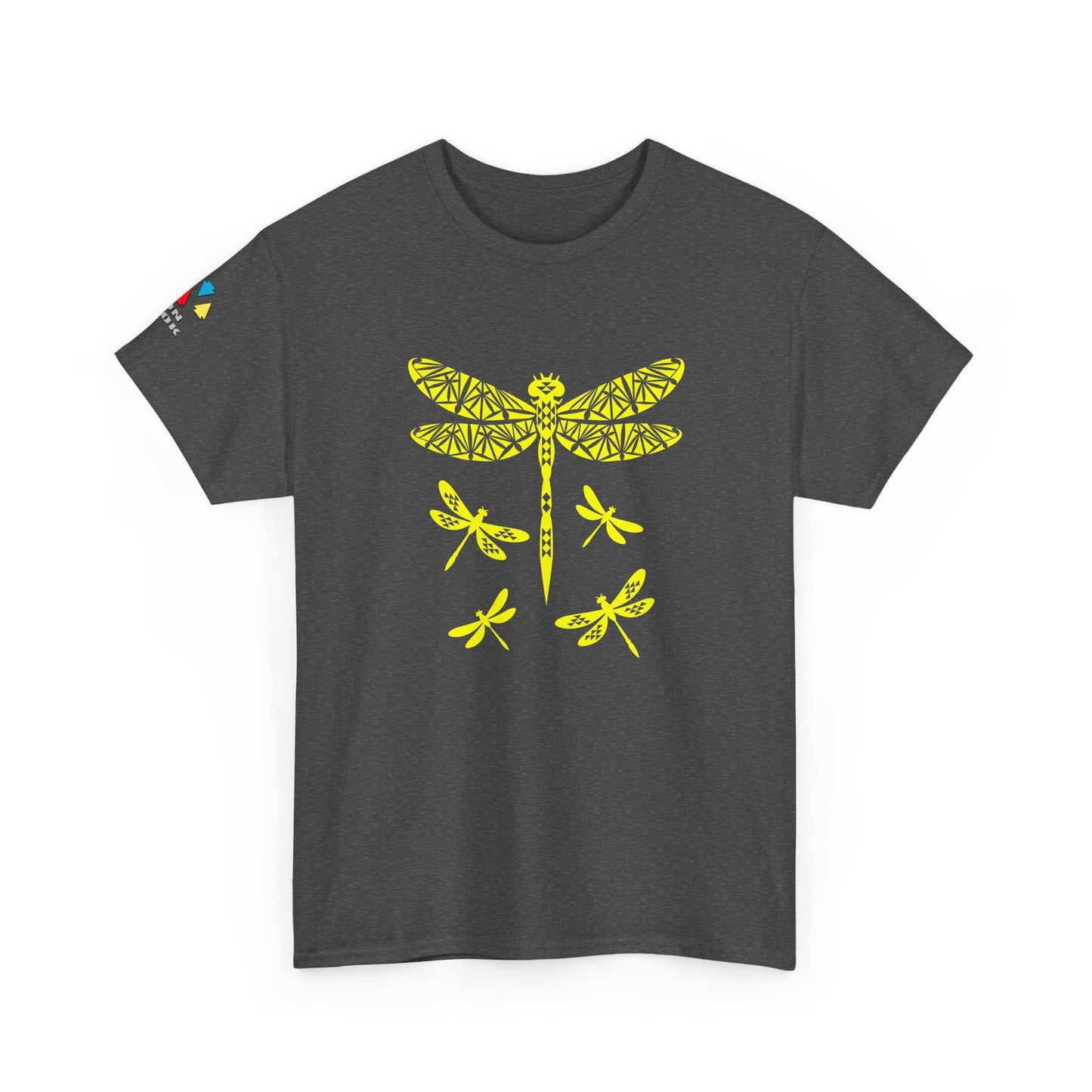 Native Dragonfly in Yellow Gildan Unisex Tee