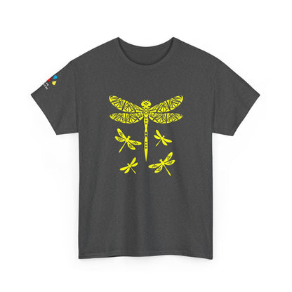 Native Dragonfly in Yellow Gildan Unisex Tee