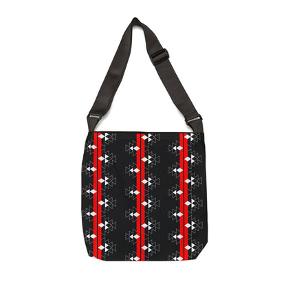 Native Stories in Red/Black Adjustable Tote Bag