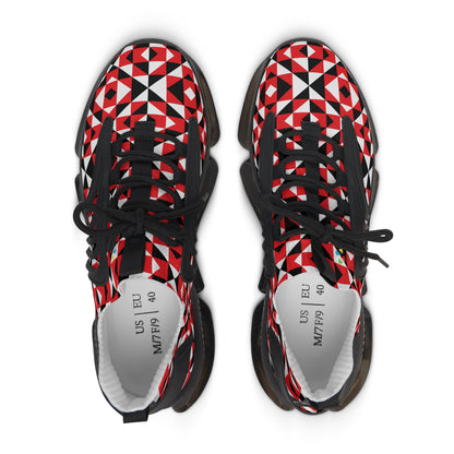 Sacred Mountains in Red Women's Mesh Sneakers