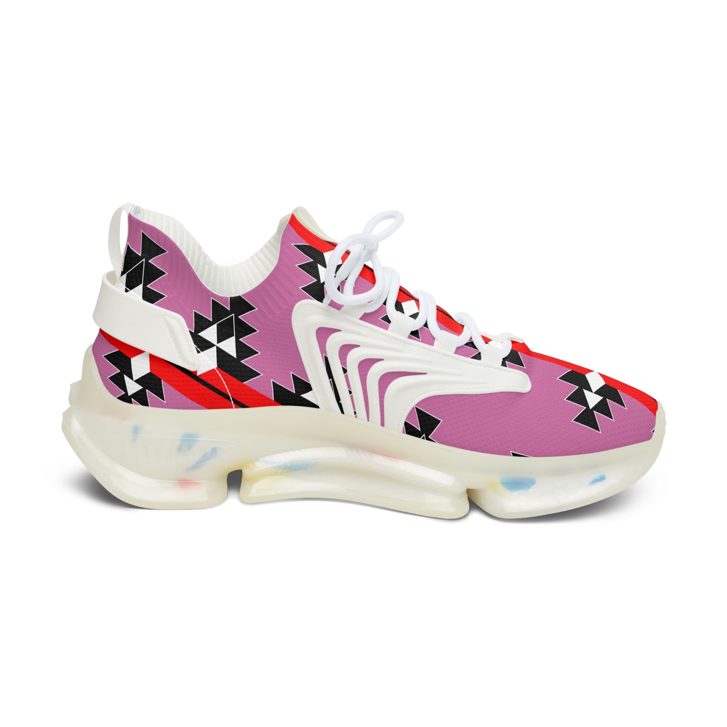 Native Woven Stories in Pink Women's Mesh Sneakers