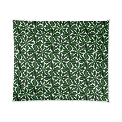 Southwest Desert Flower in Green Comforter
