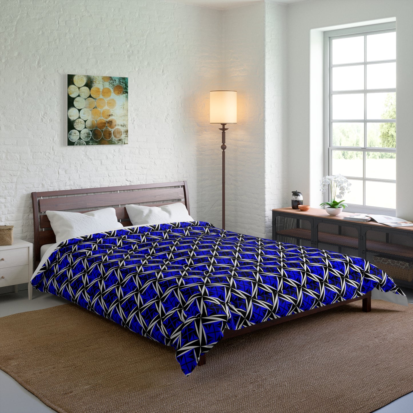Sacred Winds in Blue Comforter