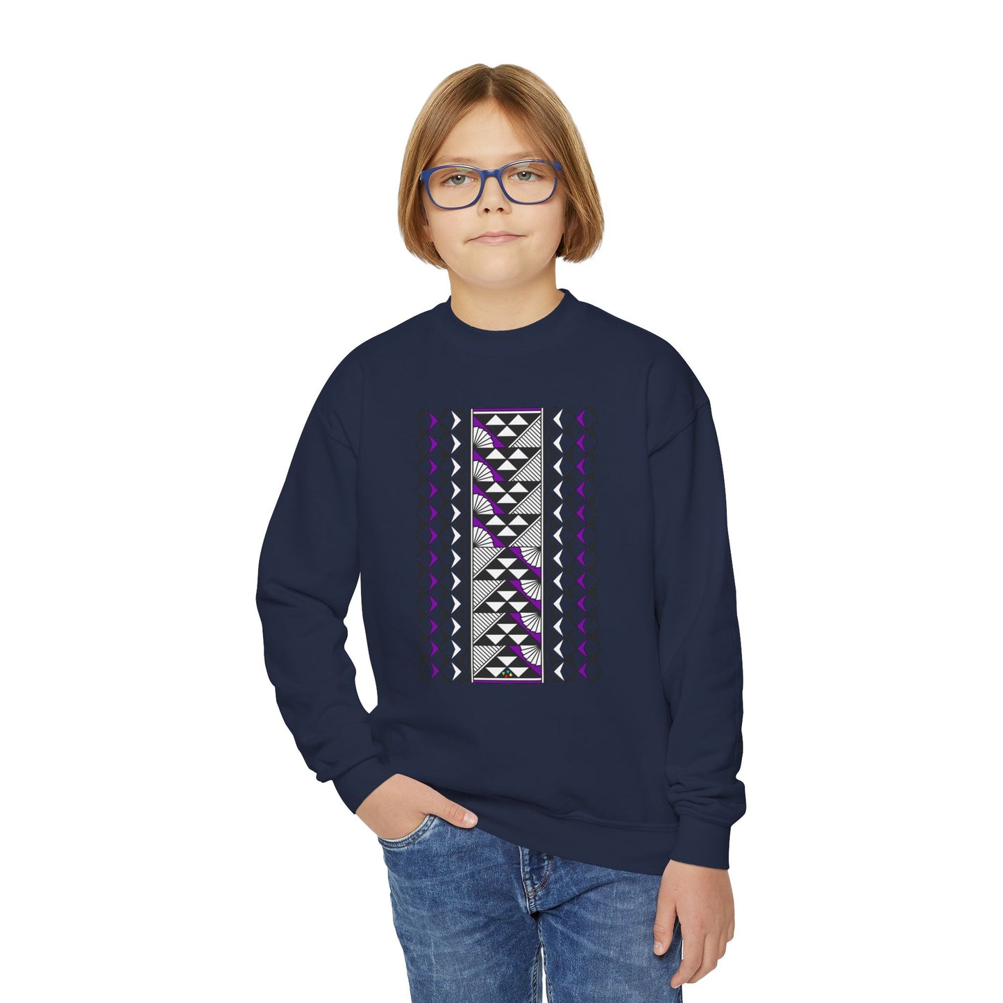 Rain and Sun in Purple Youth Crewneck Sweatshirt