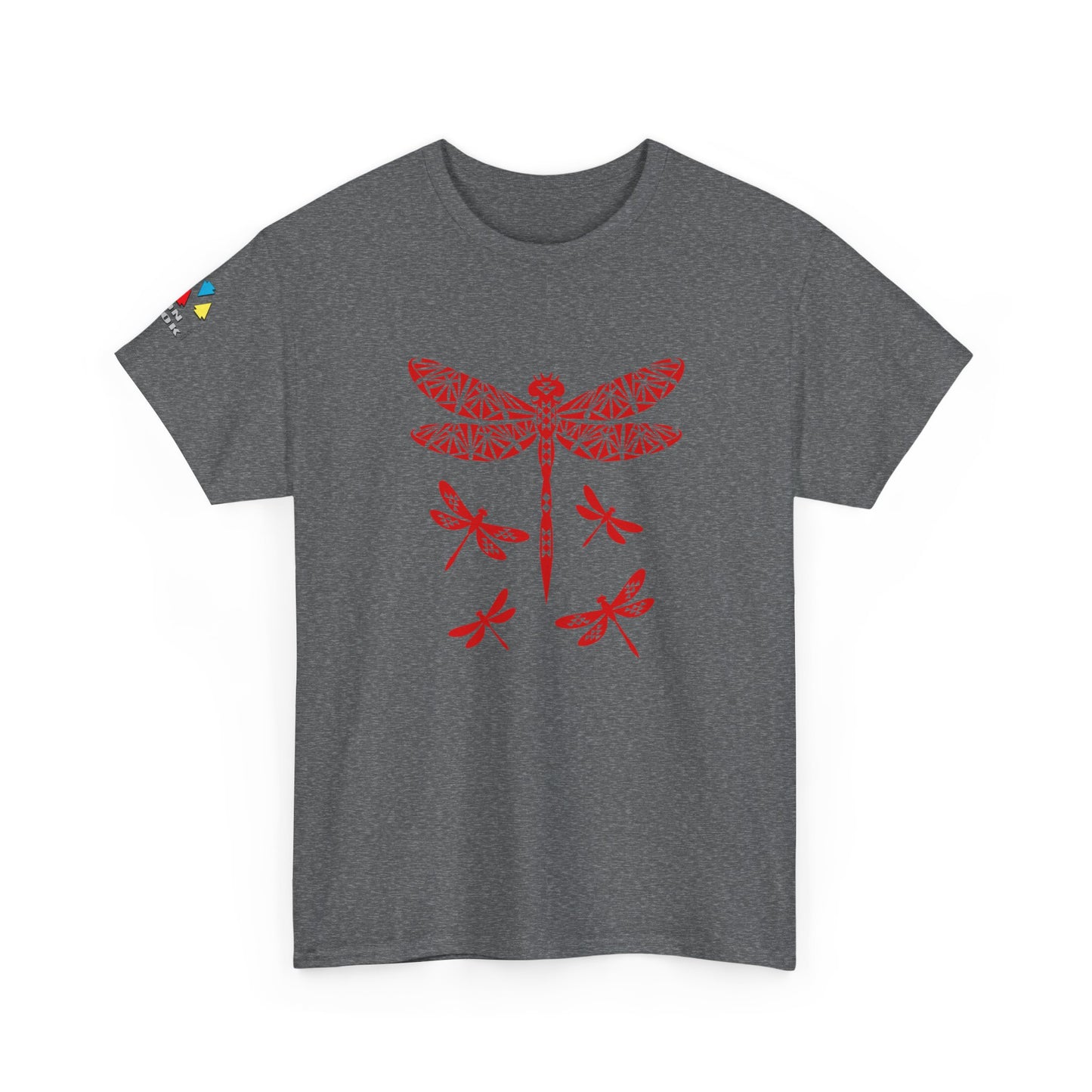 Native Dragonfly in Red Gildan Unisex Tee