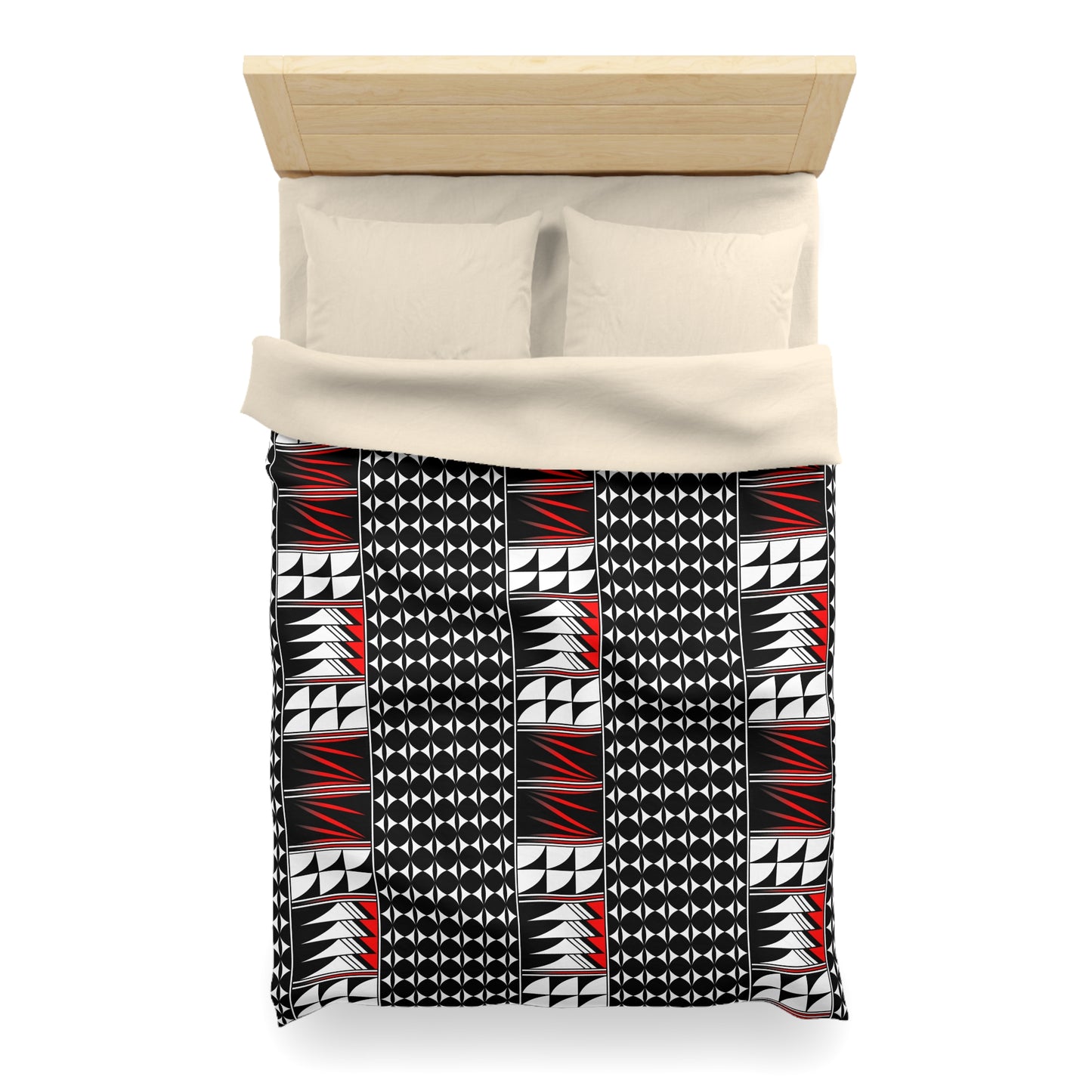 Blessed Feathers in Red Microfiber Duvet Cover